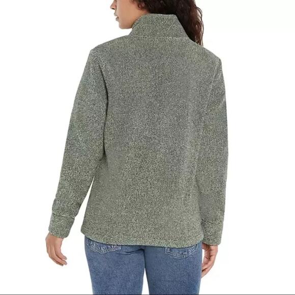 EDDIE BAUER women’s size XL jade color fleece pullover with pockets relaxed fit - Picture 3 of 14